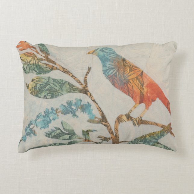 Aviary Collage II Decorative Pillow (Front)