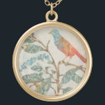 Aviary Collage II Gold Plated Necklace<br><div class="desc">Animals</div>