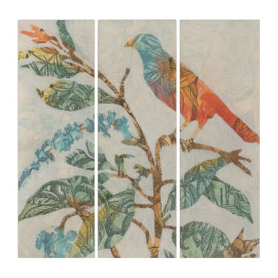 Aviary Collage II Triptych