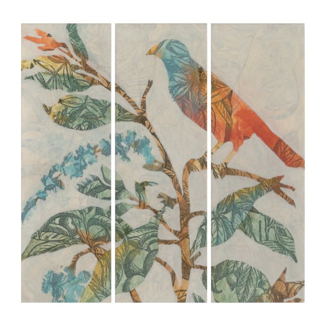 Aviary Collage II Triptych (Front)