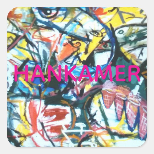 Aviary Stream Abstract Jeff Hankamer Artjunkhaus   Square Sticker (Front)
