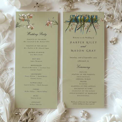 Aviary Wedding Ceremony Program Card