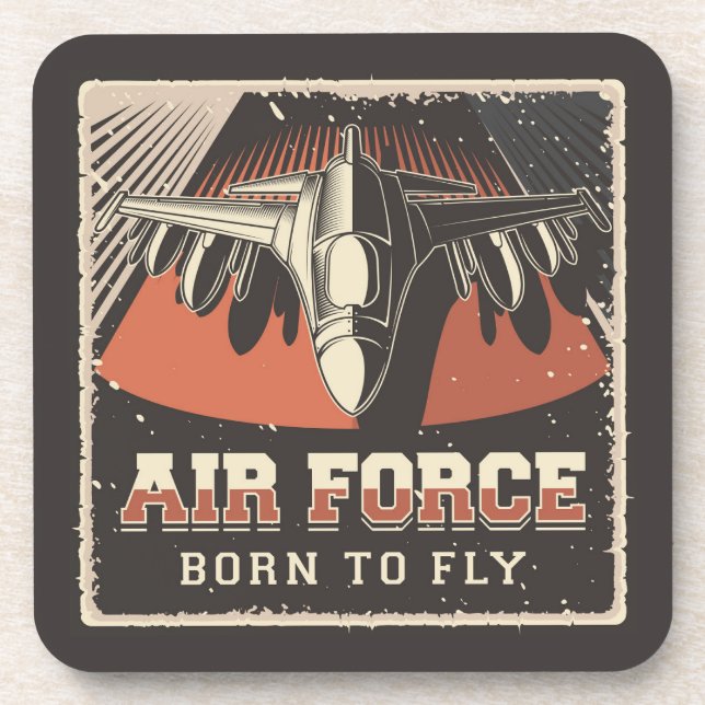 Aviation Airforce Throw Pillow Beverage Coaster (Front)