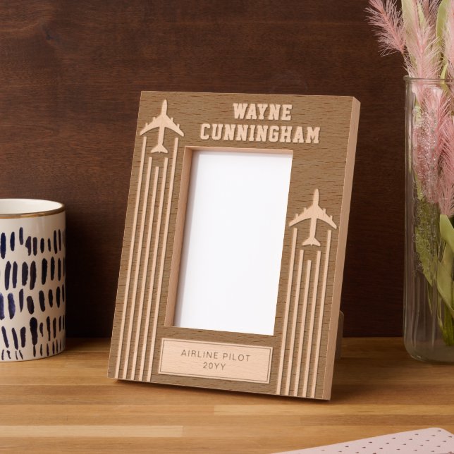 Aviation Airline Pilot Flight School Graduation  Engraved Frames (Left)