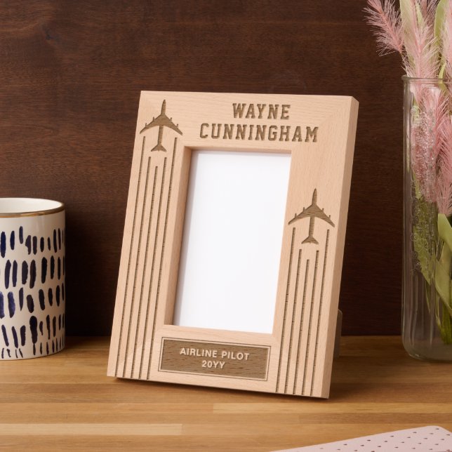 Aviation Airline Pilot Flight School Graduation  Engraved Frames (Left)