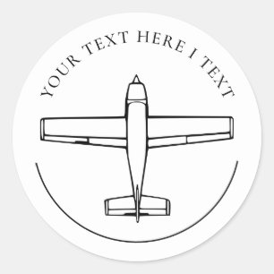 Aviation Airplane Classic Round Sticker