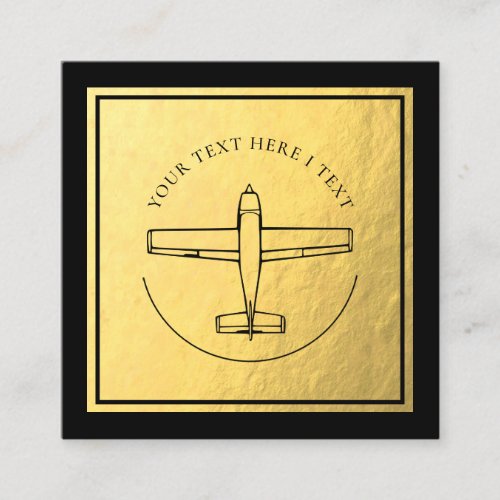 Aviation Airplane _ Faux Gold Foil Business Card