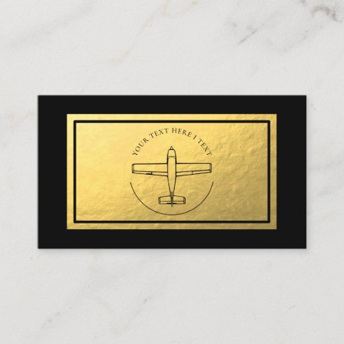 Aviation Airplane _ Faux Gold Foil Business Card