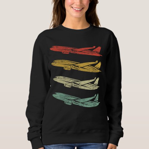 Aviation Airplane Flying Airline  Vintage Pilot Re Sweatshirt