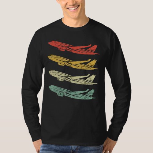 Aviation Airplane Flying Airline  Vintage Pilot Re T_Shirt