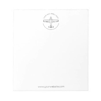 Aviation Airplane Logo Notepad by istanbuldesign at Zazzle