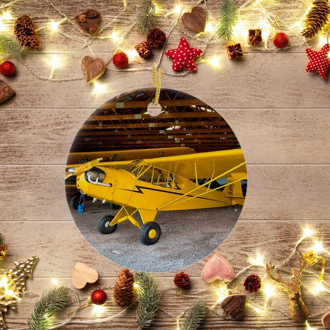 Aviation Airplane Photo Christmas Personalized Cer Ceramic Ornament (Creator Uploaded)