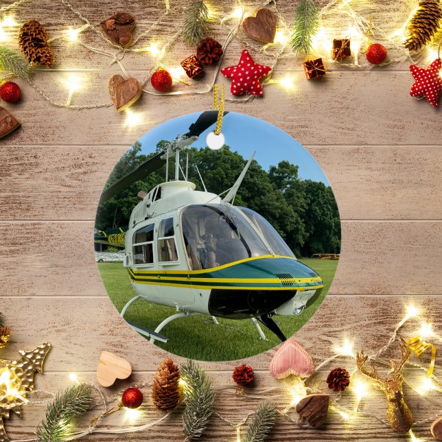 Aviation Airplane Photo Christmas Personalized Cer Ceramic Ornament (Creator Uploaded)