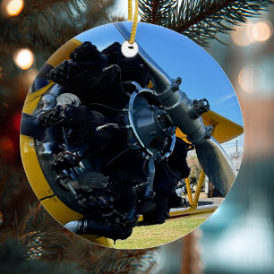 Aviation Airplane Photo Christmas Personalized Cer Ceramic Ornament