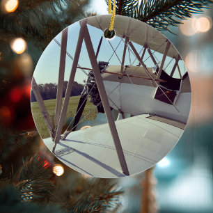 Aviation Airplane Photo Christmas Personalized Cer Ceramic Ornament