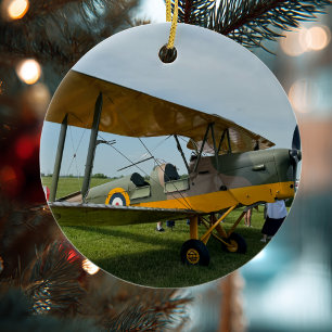 Aviation Airplane Photo Christmas Personalized Cer Ceramic Ornament