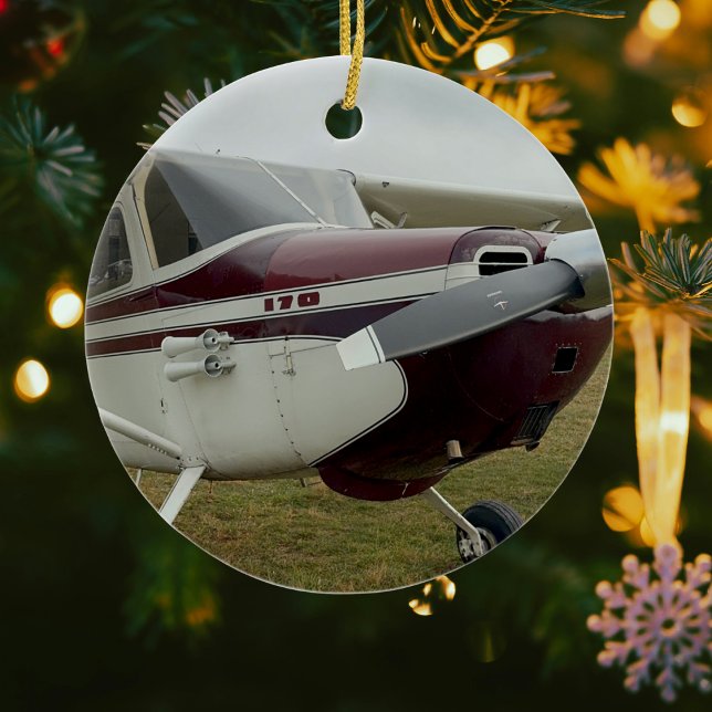 Aviation Airplane Photo Christmas Personalized  Ceramic Ornament (Creator Uploaded)