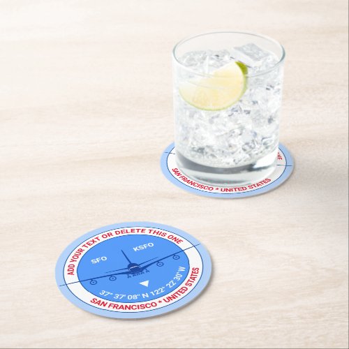 Aviation Airport Pilot Traveler Beautiful Round Paper Coaster