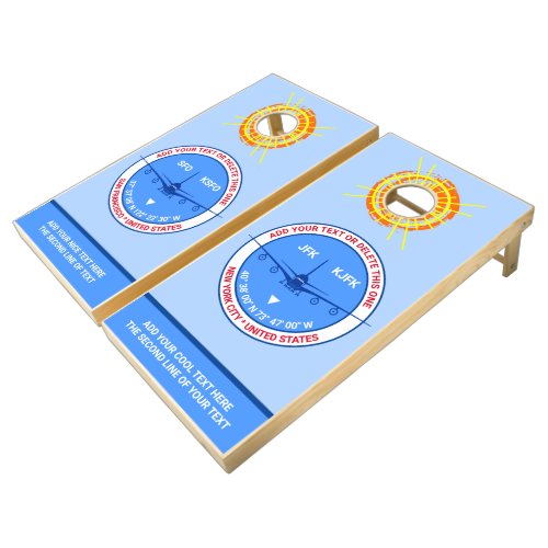 Aviation Airport Pilot Traveler Stunning Cornhole Set