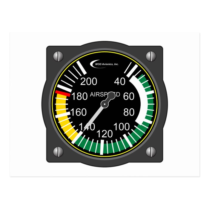 Aviation Airspeed Gauge Post Cards