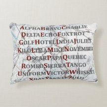 Aviation Alphabet Red and Gray, Pillow