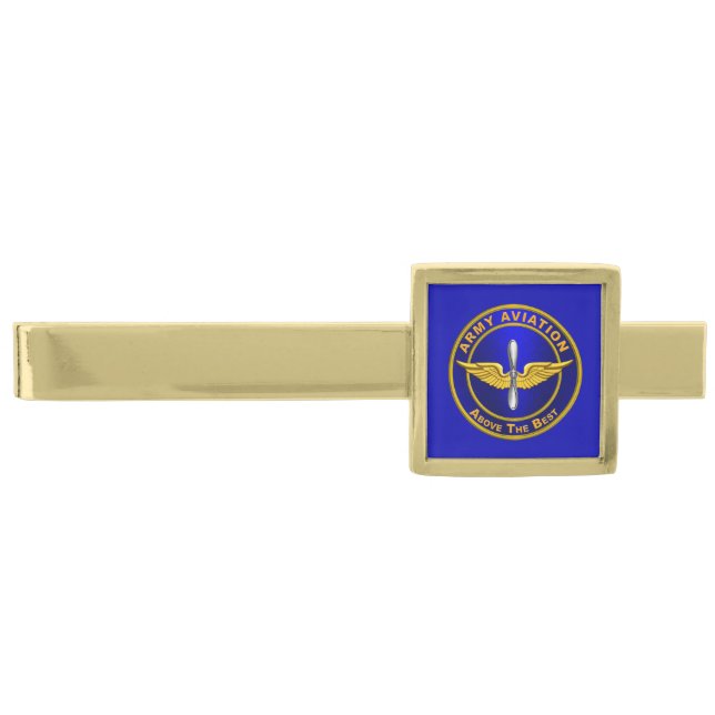 Aviation Army Veteran  Gold Finish Tie Bar (Front)