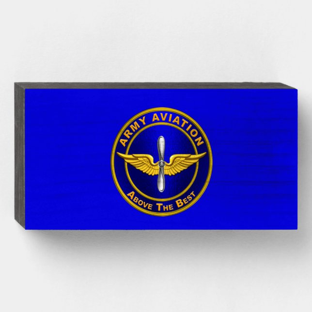 Aviation Army Veteran Wooden Box Sign (Front Horizontal)