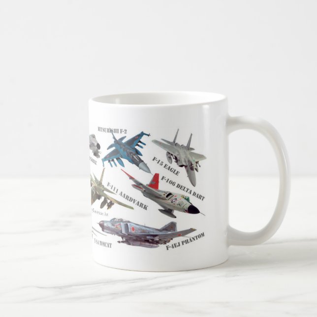 Aviation Art mug "Jet fighter"ジェット戦闘機のマグカップ (Right)
