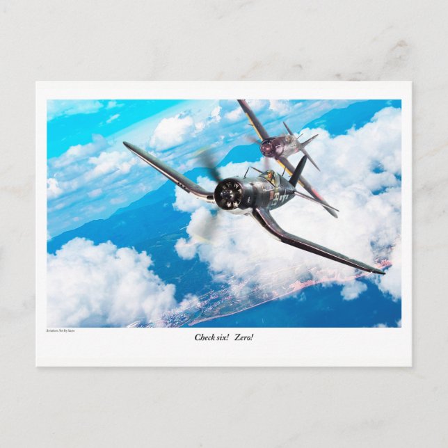 Aviation Art Postcard "F4U Corsair" (Front)