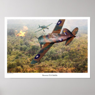 Aviation Art Poster "Brewster F2A Buffalo"