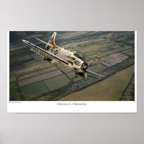 Aviation Art Poster Douglas A_1 Skyraider
