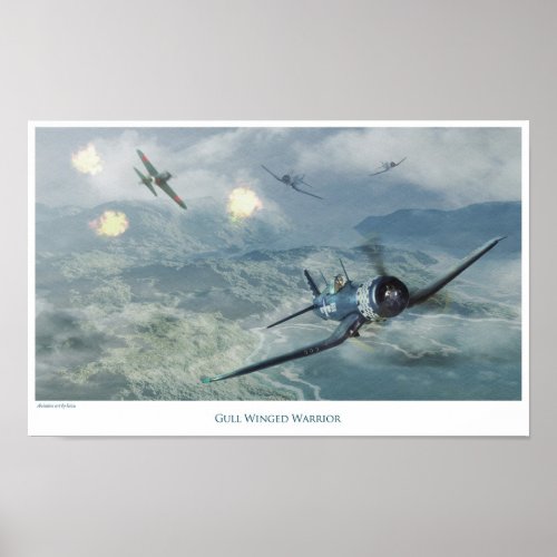 Aviation Art Poster F4U Corsair