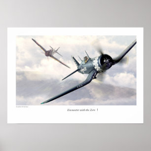 Aviation Art Poster 'F4U Corsair'