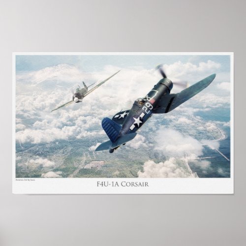 Aviation Art poster F4U Corsair
