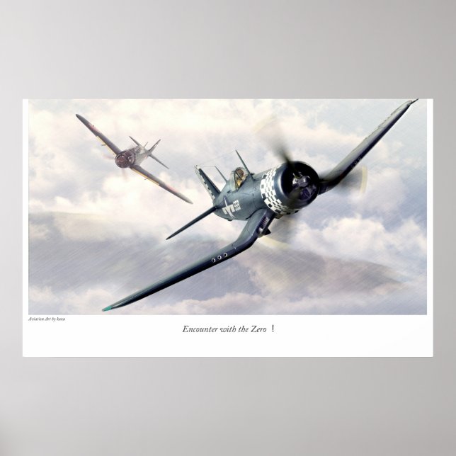 Aviation Art Poster "F4U Corsair" (Front)