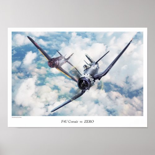 Aviation Art Poster "F4U Corsair r"