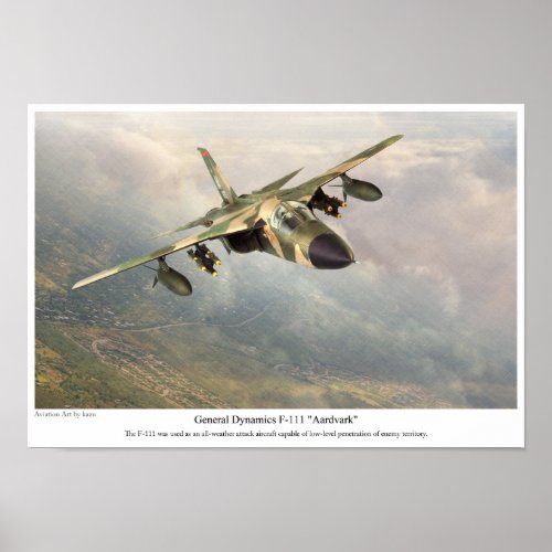 Aviation Art Poster  F_111 Aardvark