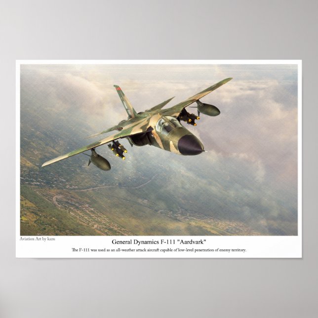 Aviation Art Poster " F-111 Aardvark" (Front)