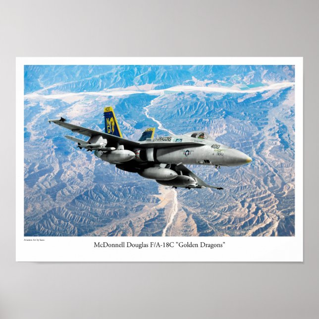Aviation Art Poster "F/A-18 Hornet" (Front)