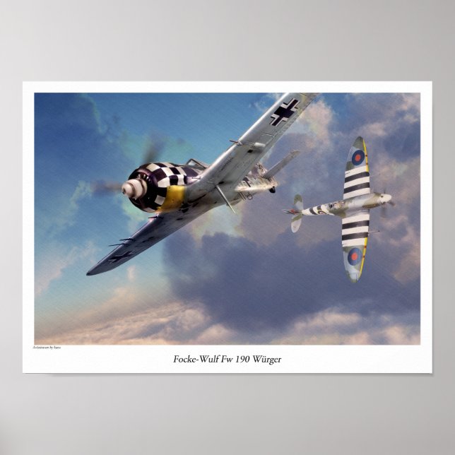 Aviation Art Poster "Focke-Wulf Fw 190" (Front)