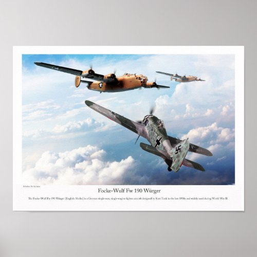 Aviation Art Poster Focke_Wulf Fw 190