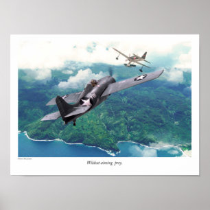 Aviation Art Poster "Grumman F4F Wildcat"