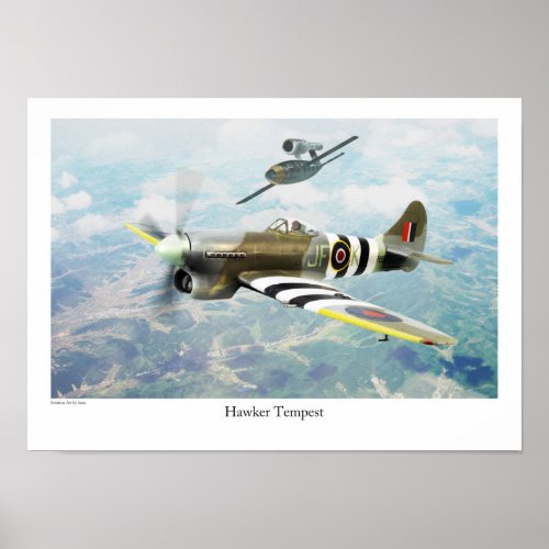 Aviation Art Poster Hawker Tempest