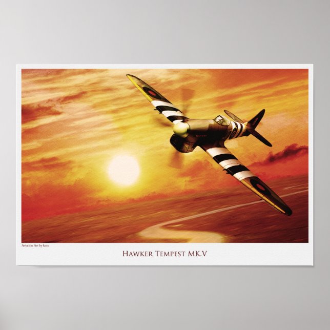 Aviation Art Poster "Hawker Tempest MK.V " (Front)