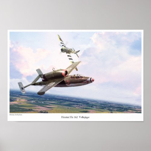 Aviation Art Poster Heinkel He 162