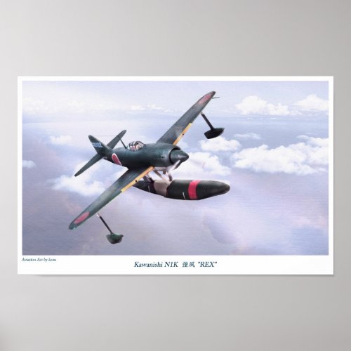 Aviation Art Poster Kawanishi N1K1 Rex
