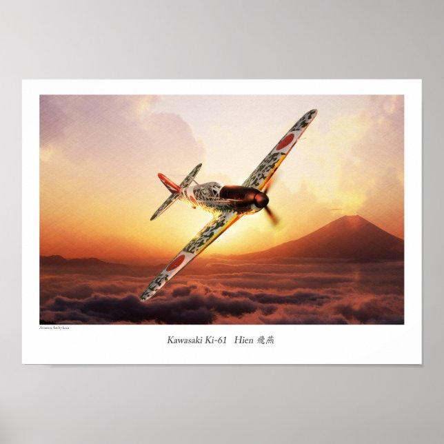 Aviation Art Poster "Kawasaki Ki-61" (Front)