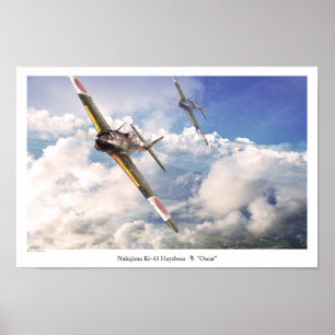 Aviation Art Poster " Ki-43 Hayabusa"Oscar"