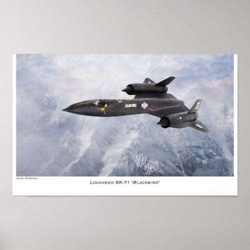 Aviation Art Poster Lockheed SR_71  Blackbird