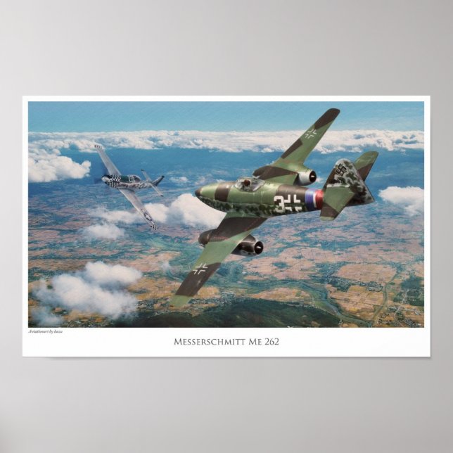 Aviation Art Poster "Messerschmitt Me 262" (Front)